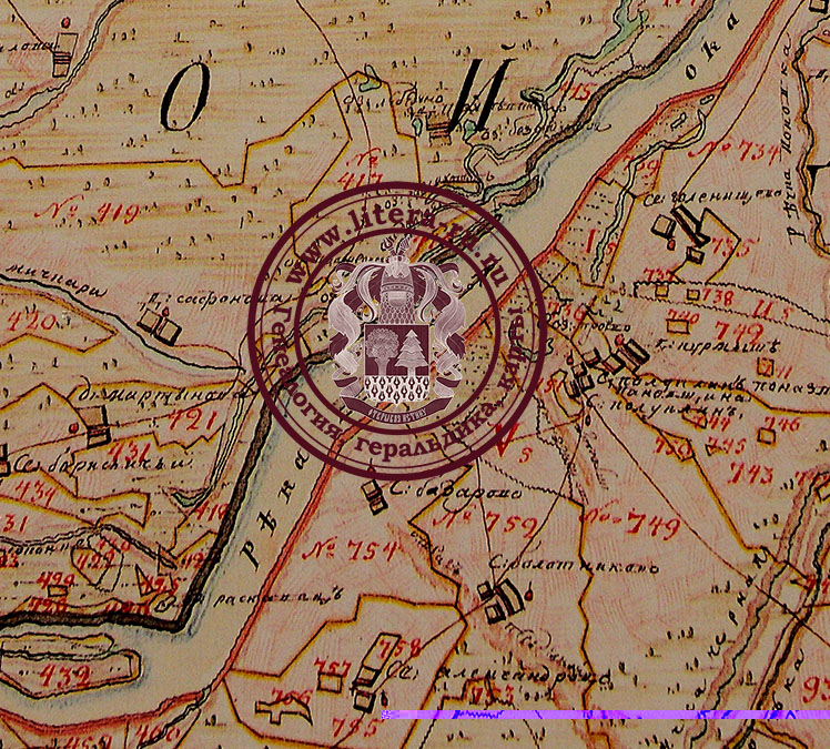образец Муромского уезда 1776 года 1см=420м пгм