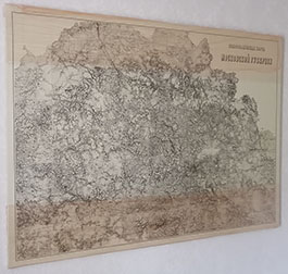 образец упакованной распечатанной карты части Московской губернии 1860г. на подрамнике с галерейной натяжкой