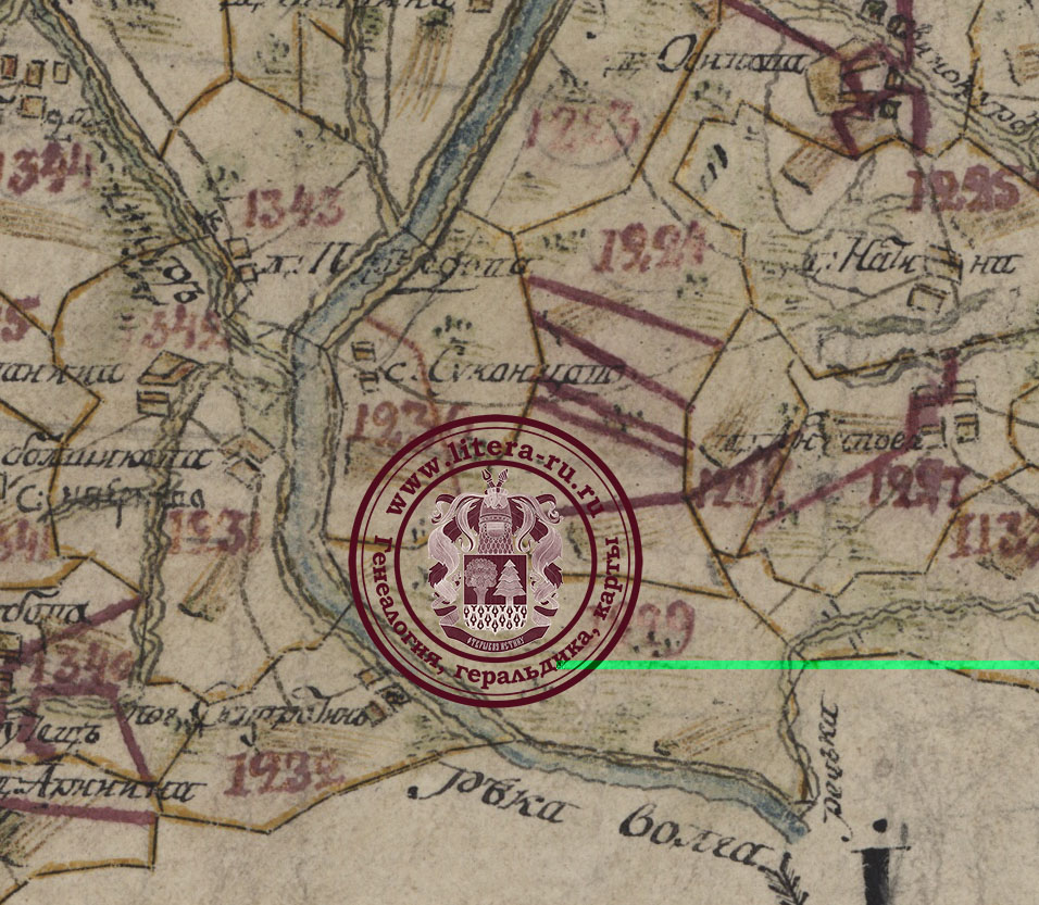 образец Ржевского уезда пгм 1790 тиф 300дпи с рекой Волгой около Ржева