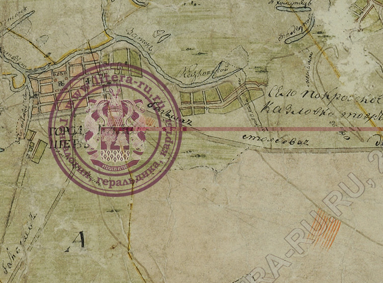 образец карты Балашевского уезда ПГМ примерно 1800 года